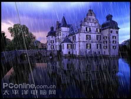 photoshop打造城堡雨夜特效_脚本之家jb51.net网络整理