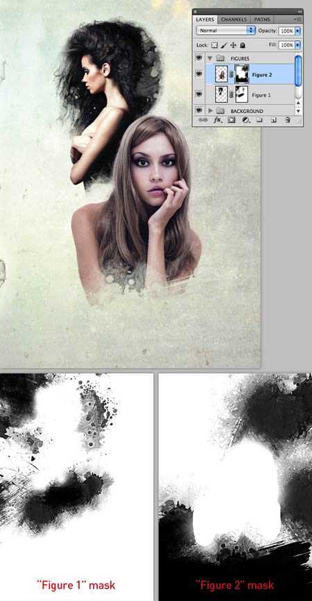 ‘photoshop合成颓废的古典人物插画‘