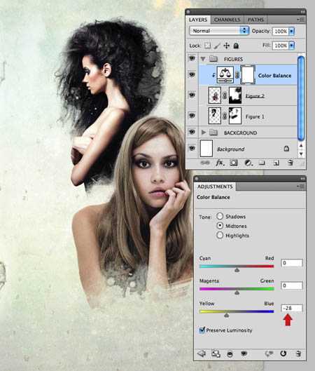 ‘photoshop合成颓废的古典人物插画‘