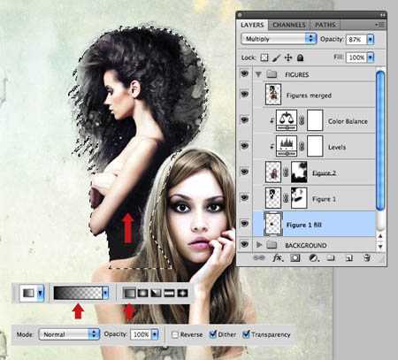 ‘photoshop合成颓废的古典人物插画‘