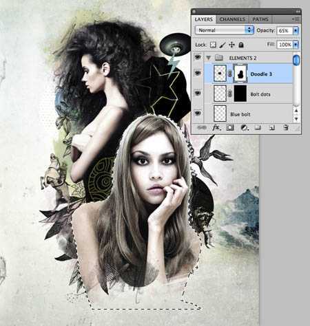 ‘photoshop合成颓废的古典人物插画‘