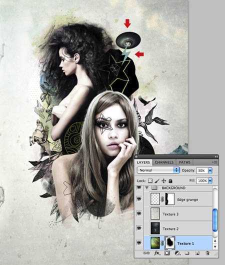 ‘photoshop合成颓废的古典人物插画‘
