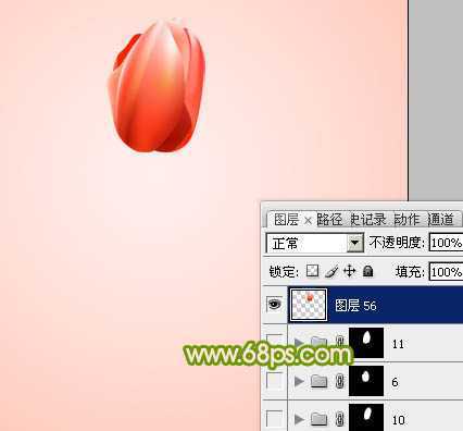 ‘Photoshop打造一朵含苞欲放的红色郁金香教程‘