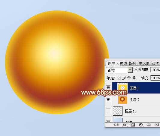 ‘Photoshop制作一个简单的金色足球‘