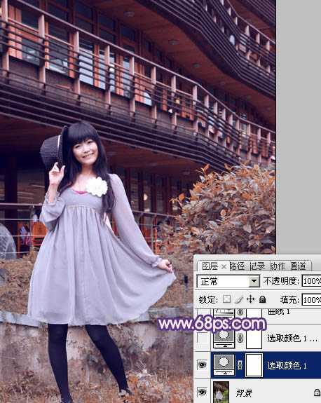 ‘Photoshop为外景人物图片打造出经典红蓝色‘