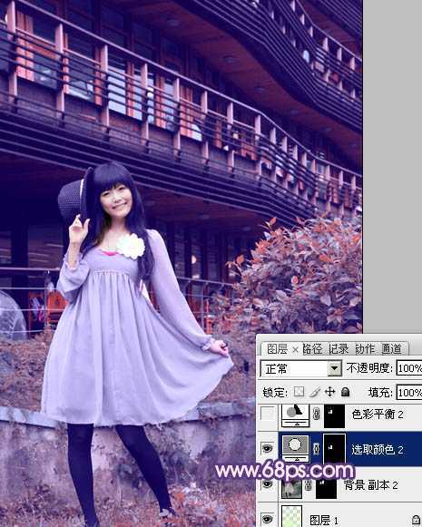 ‘Photoshop为外景人物图片打造出经典红蓝色‘