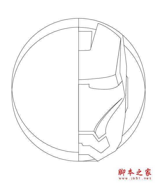 ‘Illustrator和Photoshop绘制逼真质感的钢铁侠面具头像‘