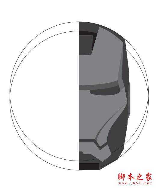 ‘Illustrator和Photoshop绘制逼真质感的钢铁侠面具头像‘