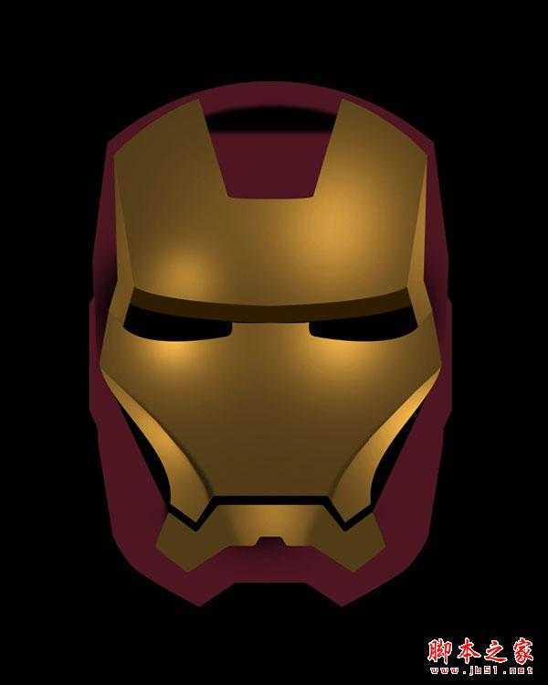 ‘Illustrator和Photoshop绘制逼真质感的钢铁侠面具头像‘