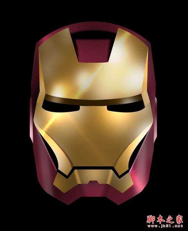 ‘Illustrator和Photoshop绘制逼真质感的钢铁侠面具头像‘
