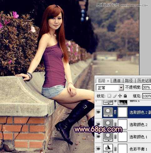 Photoshop调出街边人像高对比暗色效果,PS教程
