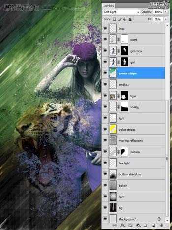 ‘Photoshop多图合成漂亮的潮流人物插画‘
