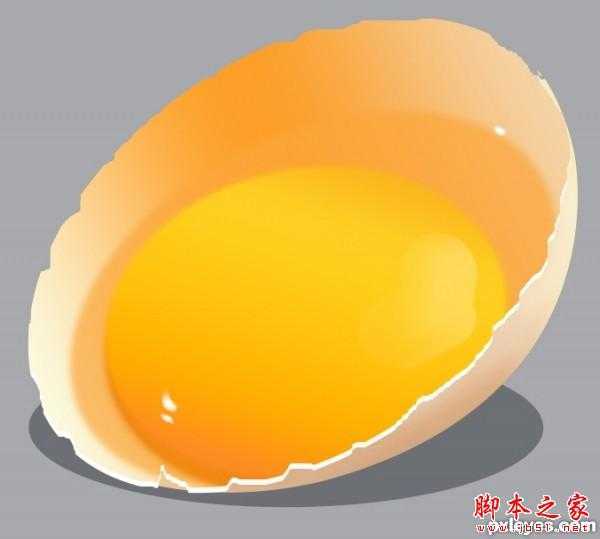 ‘Photoshop设计制作刚敲开的半边生鸡蛋‘