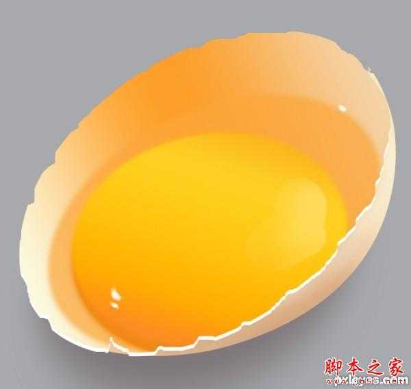 ‘Photoshop设计制作刚敲开的半边生鸡蛋‘