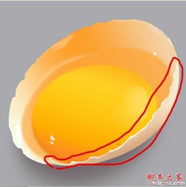 ‘Photoshop设计制作刚敲开的半边生鸡蛋‘
