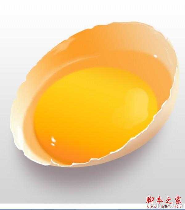 ‘Photoshop设计制作刚敲开的半边生鸡蛋‘