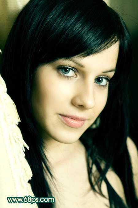 ‘Photoshop将美女图片调成暗调橙绿色‘