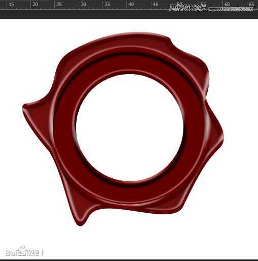 ‘PS使用图层样式制作一款逼真质感的红色蜜蜡封印效果‘