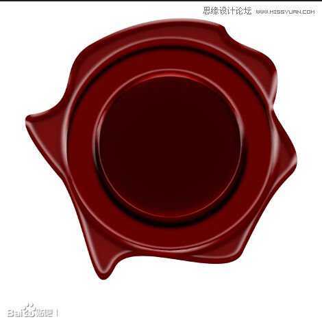 ‘PS使用图层样式制作一款逼真质感的红色蜜蜡封印效果‘