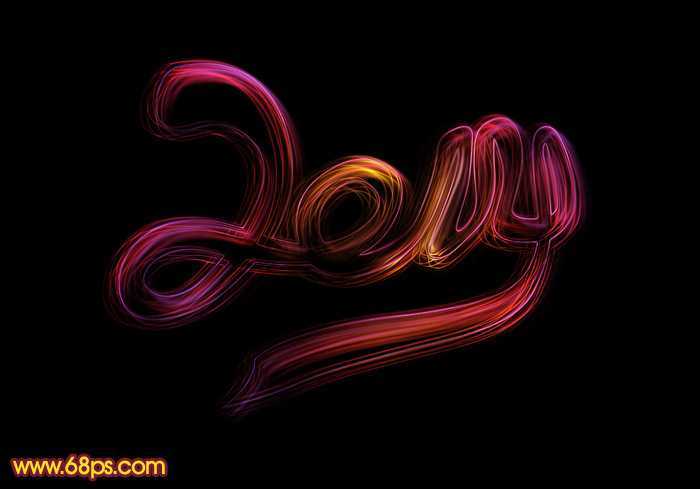 ‘Photoshop设计打造出漂亮的透明2014彩色光丝连写字‘
