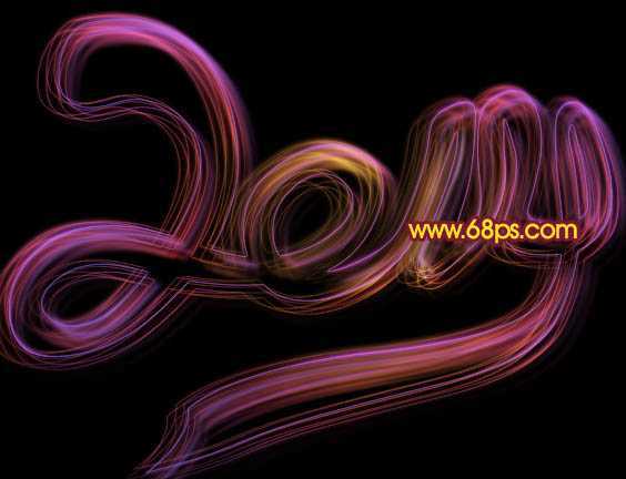 ‘Photoshop设计打造出漂亮的透明2014彩色光丝连写字‘