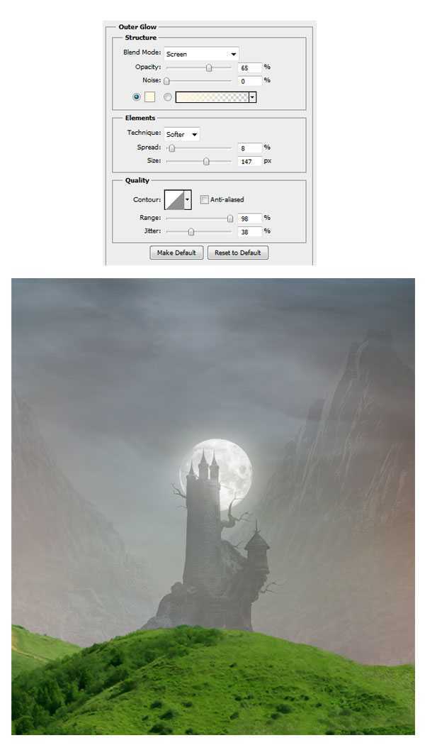 ‘PS合成童话中的恐怖城堡场景‘