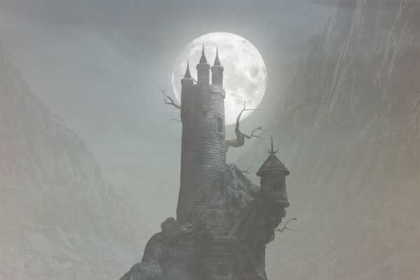 ‘PS合成童话中的恐怖城堡场景‘