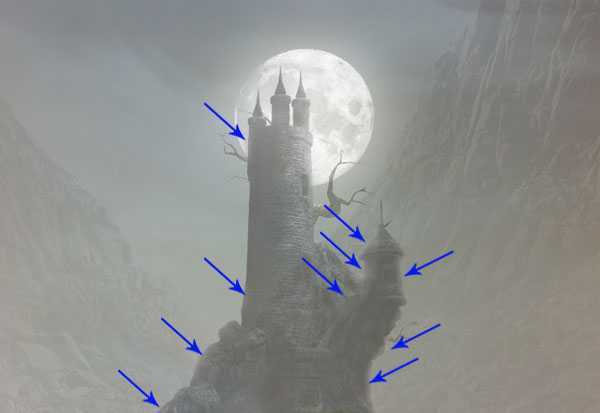 ‘PS合成童话中的恐怖城堡场景‘