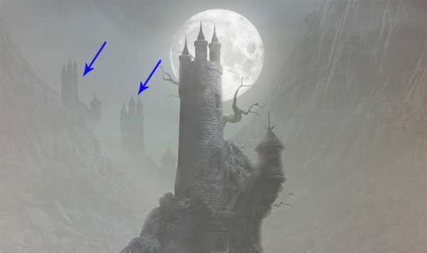 ‘PS合成童话中的恐怖城堡场景‘