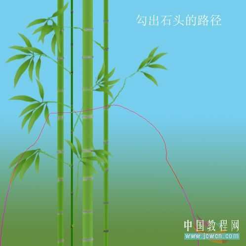 Photoshop绘制山水和翠竹