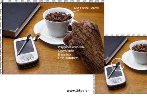 ‘Photoshop合成创意的绿色生态咖啡海报图片‘