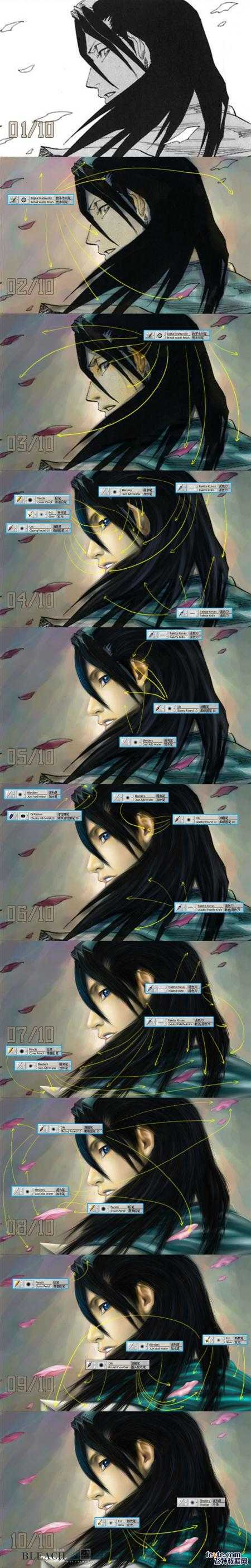 Painter9/Painter 11常用画笔示意 Painter教程 技术分享