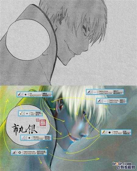 Painter9/Painter 11常用画笔示意 Painter教程 技术分享