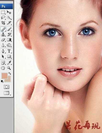 ‘photoshop利用通道及计算工具快速为人物脸部消除色斑‘