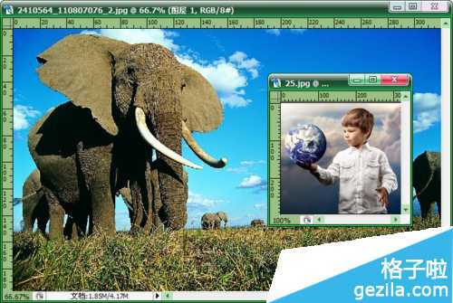 ‘如何用photoshop把两张照片融合起来‘