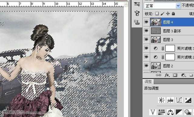 ‘Photoshop将外景婚片调制出清晰有韵味的古典中性色‘