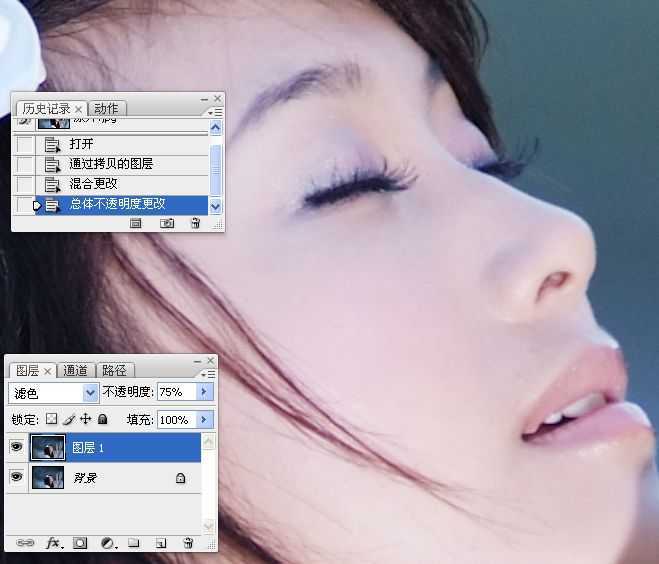 ‘Photoshop使用LAB模式为偏暗的美女图片调出通透的阿宝色效果‘