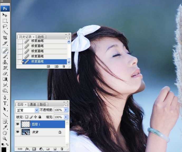 ‘Photoshop使用LAB模式为偏暗的美女图片调出通透的阿宝色效果‘