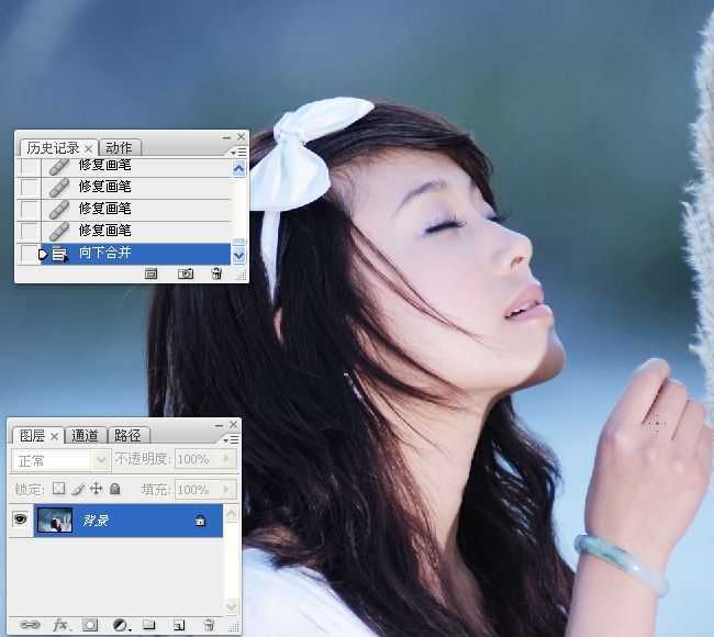 ‘Photoshop使用LAB模式为偏暗的美女图片调出通透的阿宝色效果‘