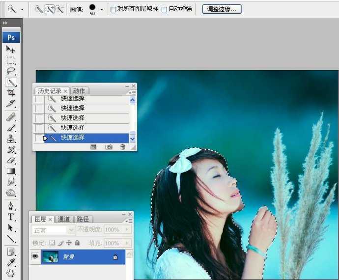 ‘Photoshop使用LAB模式为偏暗的美女图片调出通透的阿宝色效果‘