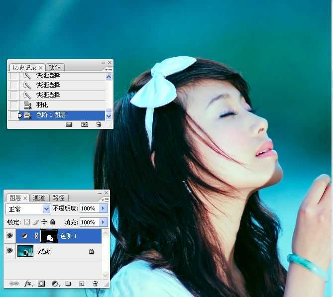 ‘Photoshop使用LAB模式为偏暗的美女图片调出通透的阿宝色效果‘