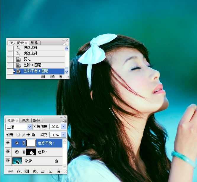 ‘Photoshop使用LAB模式为偏暗的美女图片调出通透的阿宝色效果‘