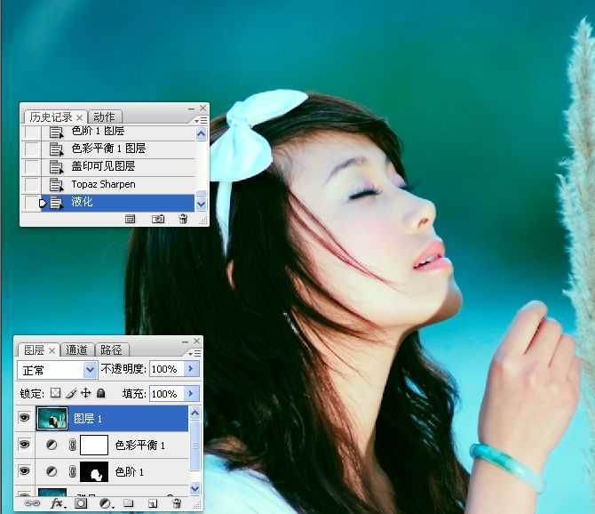 ‘Photoshop使用LAB模式为偏暗的美女图片调出通透的阿宝色效果‘