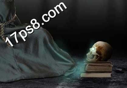 ‘photoshop设计制作万圣节巫婆手握水晶球的魔法海报ps教程‘