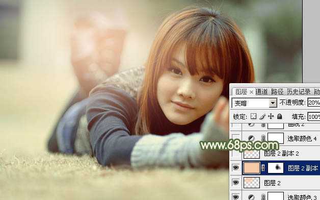 ‘Photoshop为外景图片加上唯美的暖色逆光‘