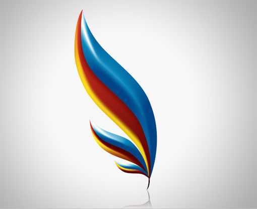 ‘用photoshop将打造出一款彩色的立体羽毛效果Logo‘