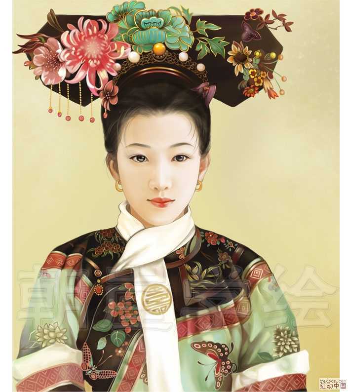 ‘Photoshop手绘珍妃肖像画‘