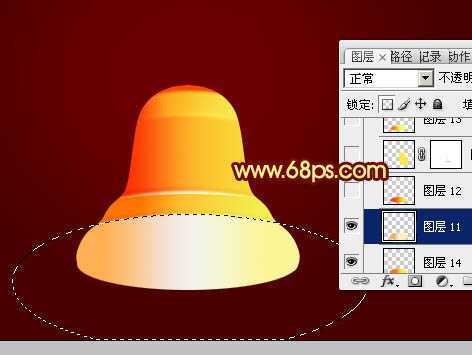 ‘Photoshop制作漂亮的金色圣诞铃铛‘