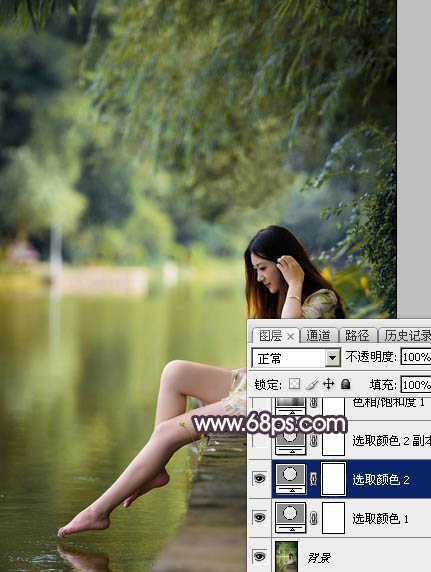 ‘Photoshop为水景美女图片打造出高对比的暖色特效‘