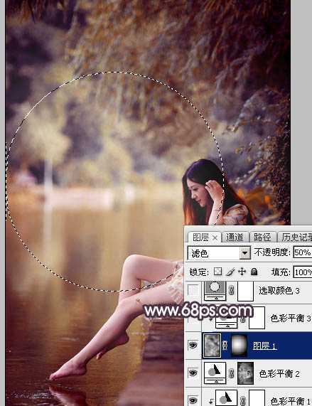 ‘Photoshop为水景美女图片打造出高对比的暖色特效‘